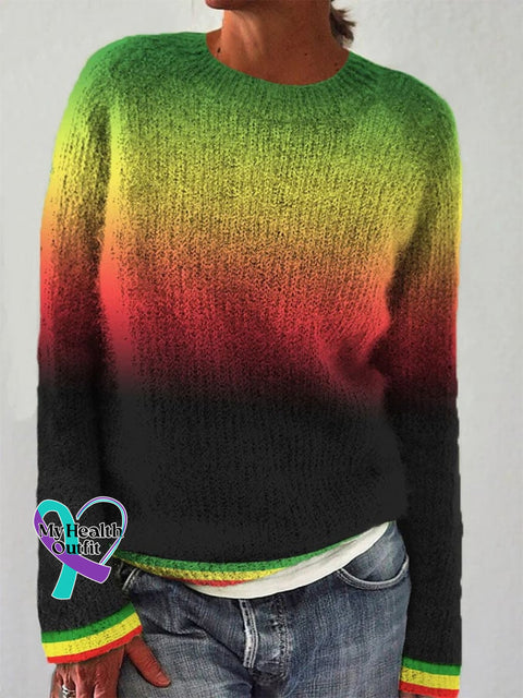 Women’s Casual Reggae Colorblock Printed Sweatshirt Picture 1 / S