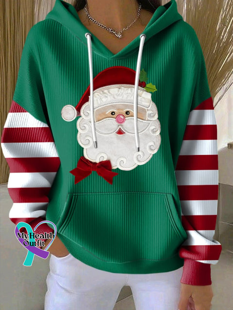 Women’s Casual Santa Claus Christmas Hoodie Green / S