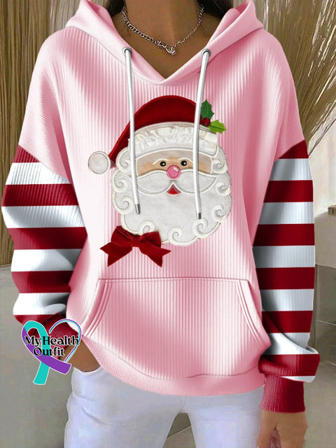 Women’s Casual Santa Claus Christmas Hoodie Pink / S