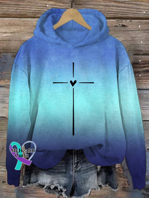 Women’s Christian Cross Printed Hoodie Picture 1 / S