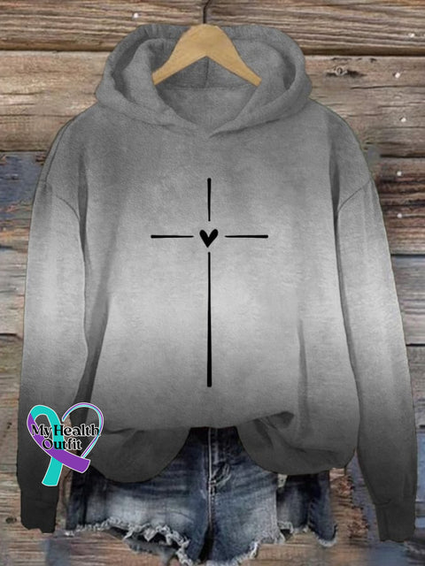 Women’s Christian Cross Printed Hoodie Picture 2 / S