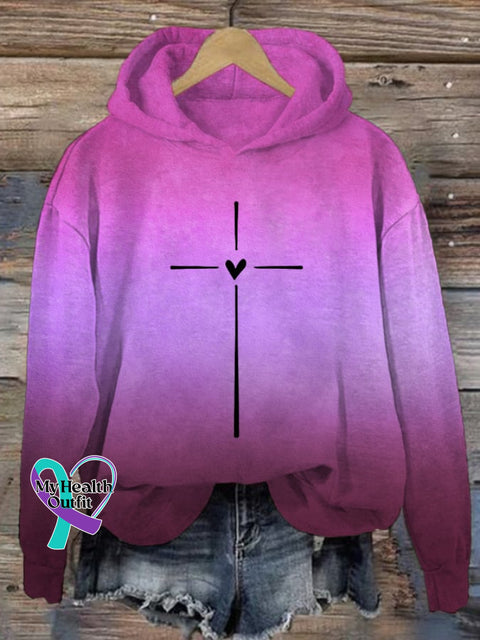 Women’s Christian Cross Printed Hoodie Picture 4 / S