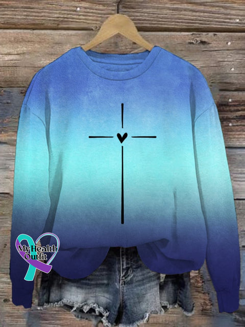 Women’s Christian Cross Printed Sweatshirt Picture 1 / S