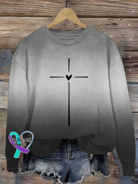Women’s Christian Cross Printed Sweatshirt Picture 3 / S
