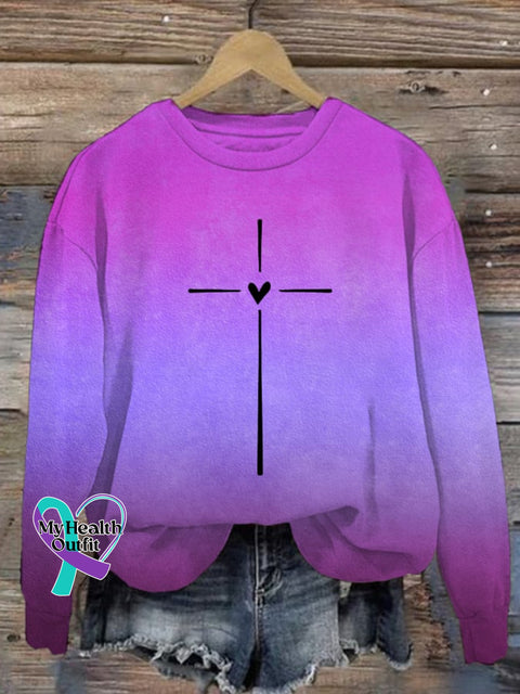 Women’s Christian Cross Printed Sweatshirt Picture 4 / S