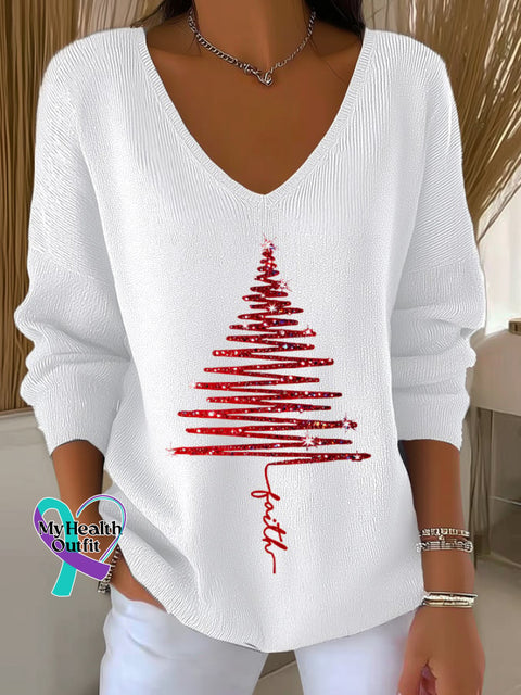 Women’s Christmas Art Print Crew Neck Top Picture 1 / S