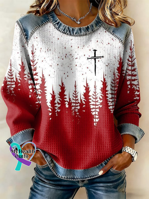 Women’s Christmas Faith Print Sweatshirt As shown / S