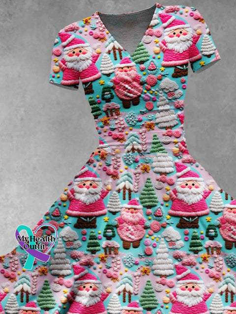 Women’s Christmas Gift Santa Tree Print Design Maxi Dress