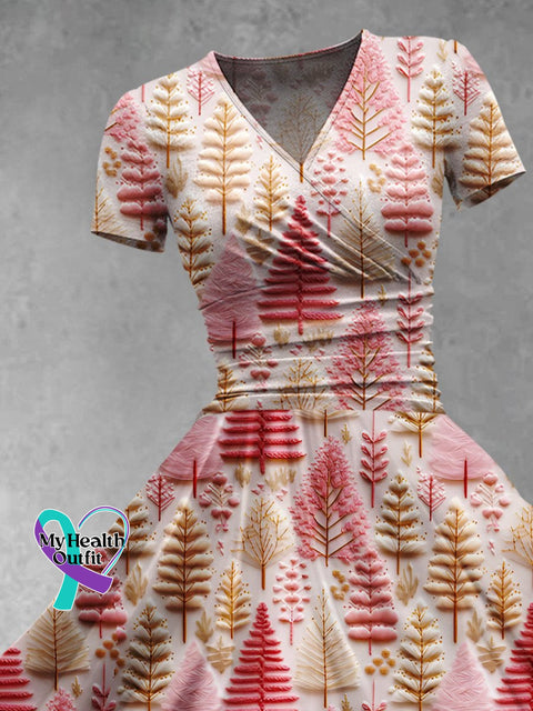 Women’s Christmas Gift Tree Print Design Maxi Dress