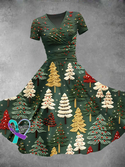 Women’s Christmas Gift Tree Print Design Maxi Dress Muilticolor / S
