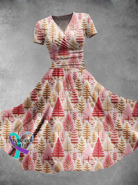 Women’s Christmas Gift Tree Print Design Maxi Dress Muilticolor / S