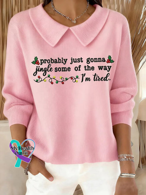 Women’s Christmas Knitted Tops Pink / S
