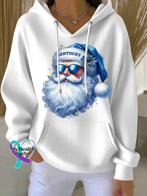 Women’s Christmas Print Casual Hoodie White / S