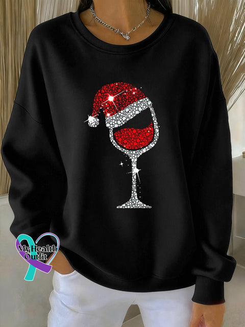 Women’s Christmas Print Casual Sweatshirt Black / S