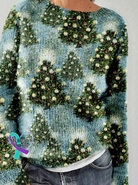 Women’s Christmas Printed Casual Pullover Knitted Sweater