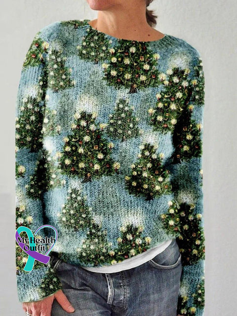 Women’s Christmas Printed Casual Pullover Knitted Sweater Multicolor / S