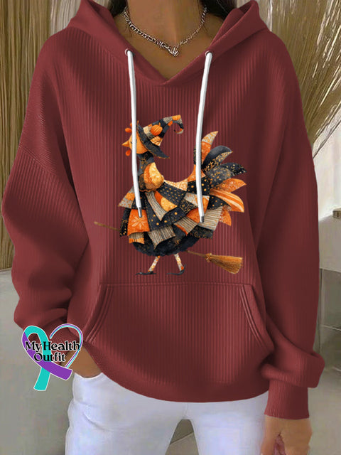 Women’s Christmas Rooster Print Casual Sweatshirt Red / S