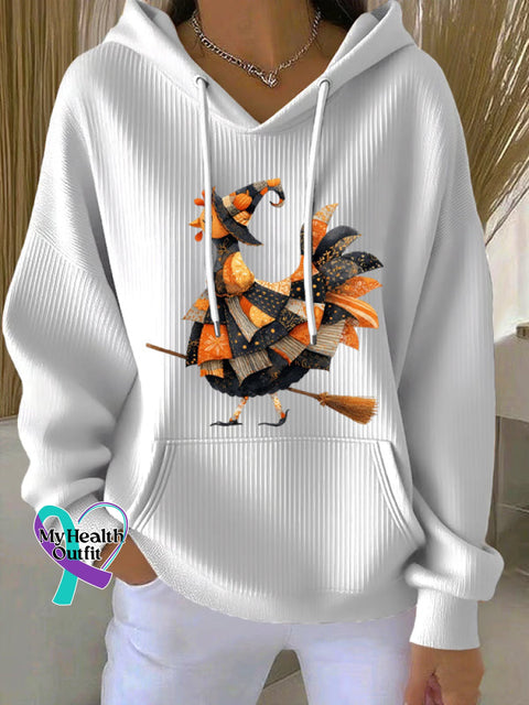 Women’s Christmas Rooster Print Casual Sweatshirt White / S