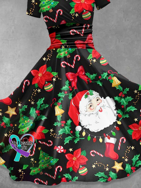 Women’s Christmas Santa Print Casual Dress
