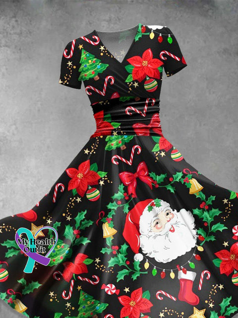 Women’s Christmas Santa Print Casual Dress