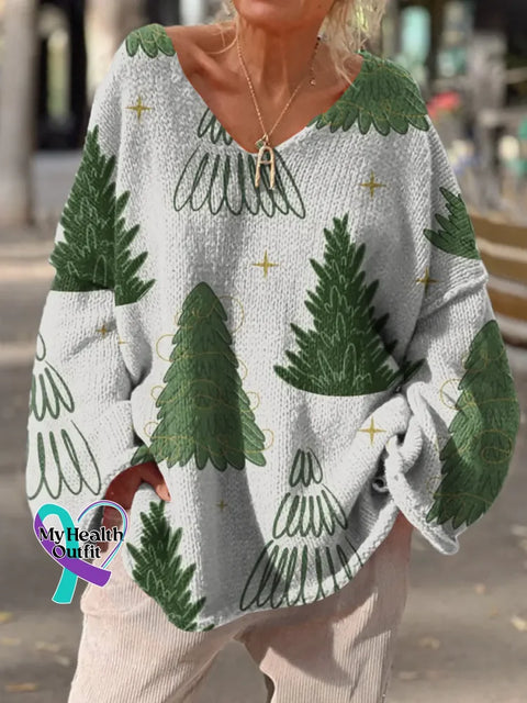 Women’s Christmas Tree Casual Pullover Sweater