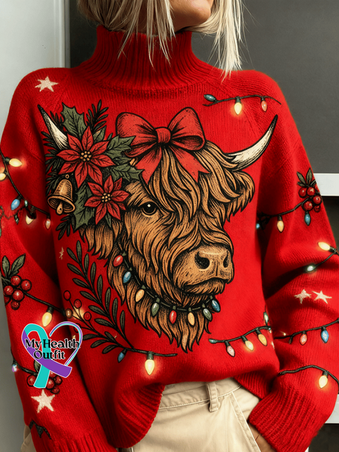 Women’s Christmas West Highland Cow Print Festive Top Picture 1 / S