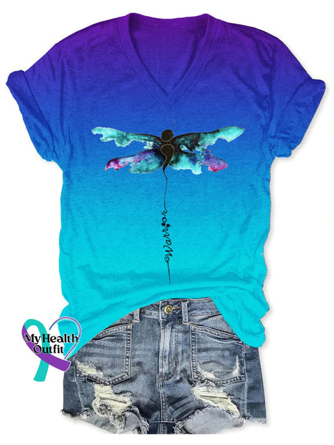 Women’s Continue Warrior V-Neck Casual T-Shirt As Shown / S