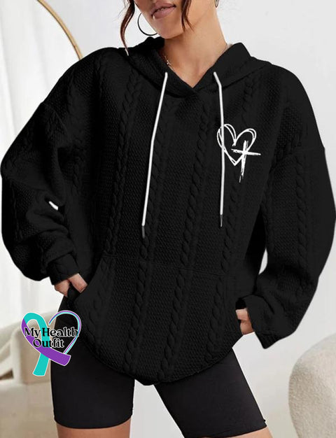 Women’s Cross Jesus Has My Back Art Print Casual Sweatshirt