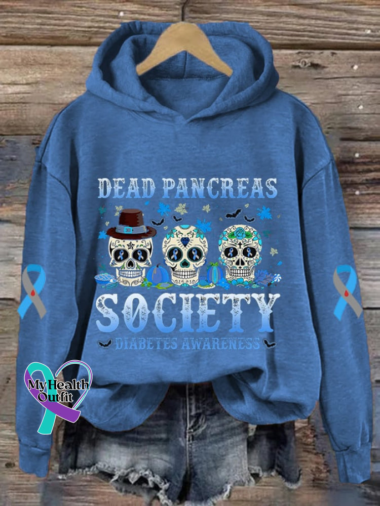 Women’s Dead Pancreas Society Diabetes Awareness Hoodie Blue / S