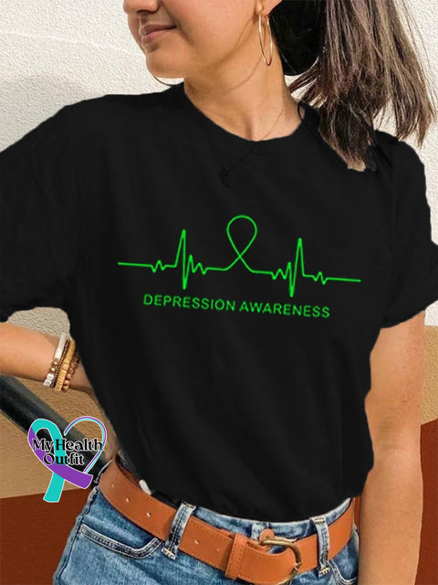 Women’s Depression Awareness I Am The Strom Printed T-Shirt