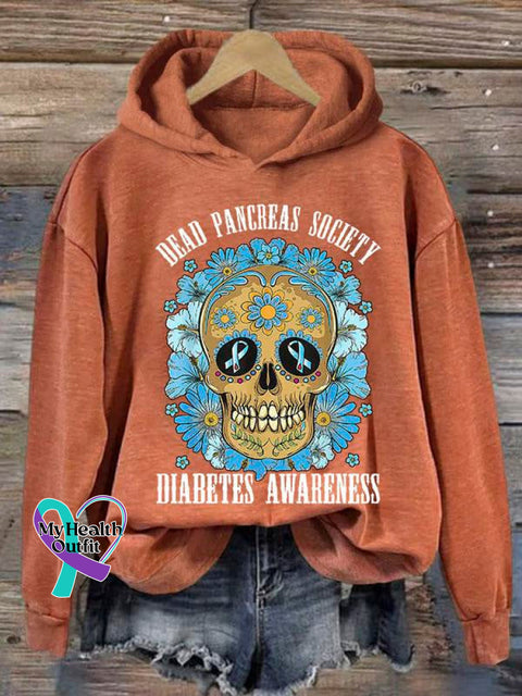 Women’s Diabetes Awareness Art Print Casual Sweatshirt Orange / S