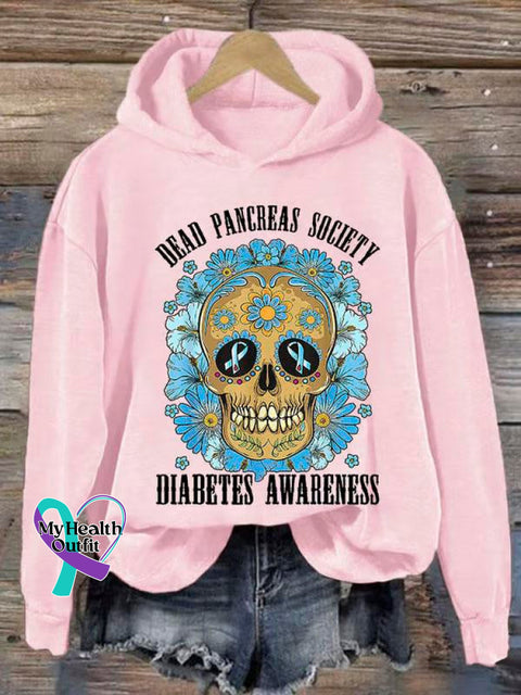 Women’s Diabetes Awareness Art Print Casual Sweatshirt Pink / S