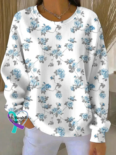 Women’s Diabetes Awareness Print Art Casual Sweatshirt White / S