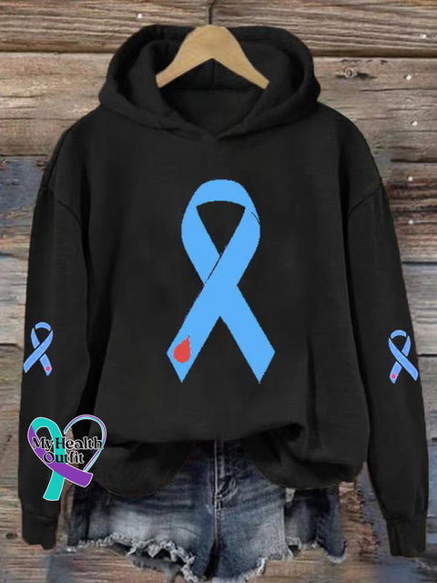 Women’s Diabetes Awareness Print Casual Sweatshirt Black / S