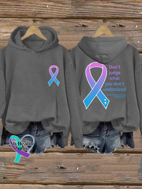 Women’s Don’t Judge What You Understand Mental Health Awareness Hoodie Dark Grey / S