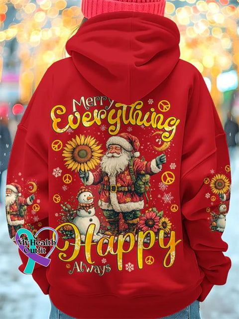 Women’s Don’t Stop Believing Christmas All Over Print Casual Hoodie Sweatshirt Multicolor / S