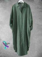 Women’s Eight Colors Available Art Print Long Pocket Skirt Green / S