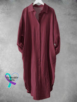 Women’s Eight Colors Available Art Print Long Pocket Skirt Maroon / S