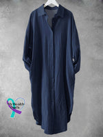 Women’s Eight Colors Available Art Print Long Pocket Skirt Navy Blue / S