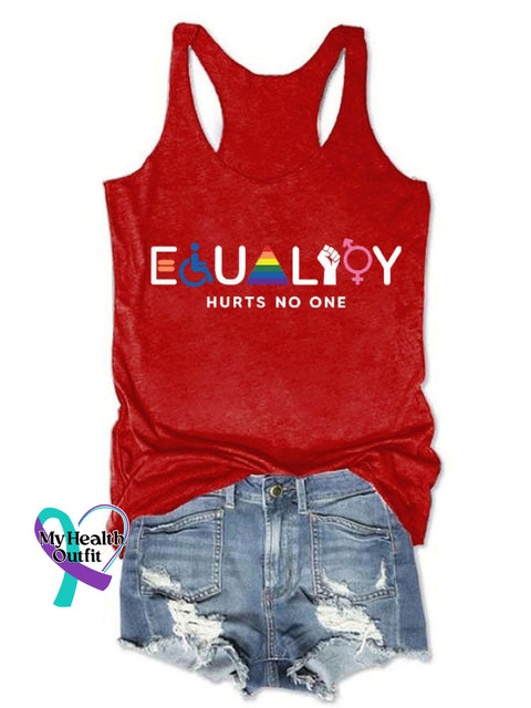 Women’s ’Equality Hurts No One’ Printed Tank Top Red / S