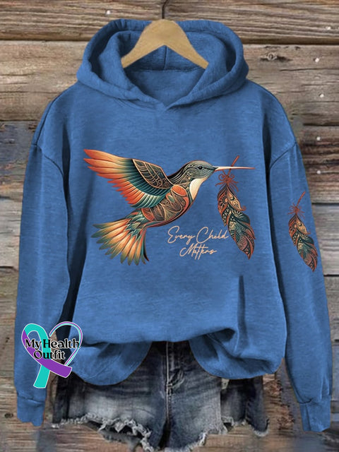 Women’s Every Child Matters Printed Long Sleeve Hoodie Blue / S