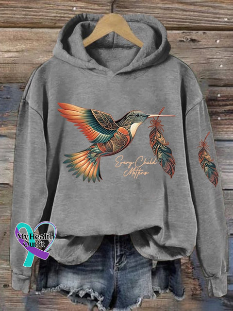 Women’s Every Child Matters Printed Long Sleeve Hoodie Grey / S