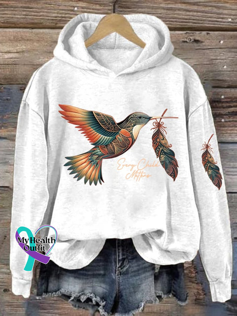 Women’s Every Child Matters Printed Long Sleeve Hoodie White / S