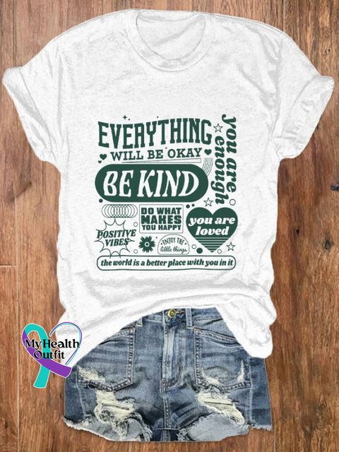 Women’s Everything Will Be Okay Print T-Shirt White / S