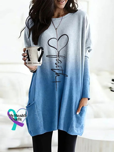 Women’s Faith Casual Long Top Blue / S