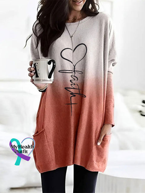 Women’s Faith Casual Long Top Coral / S