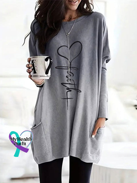 Women’s Faith Casual Long Top Grey / S