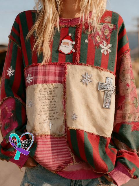 Women’s Faith Christmas Print Crew Neck Top Picture 1 / S