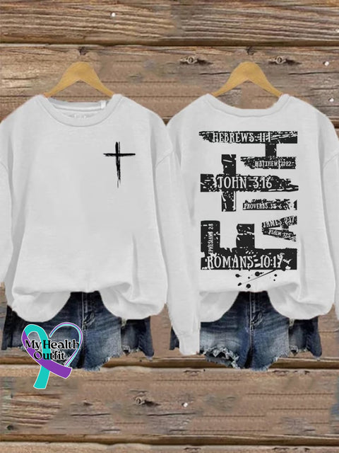 Women’s Faith Crew Neck Long Sleeve Sweatshirt White / S