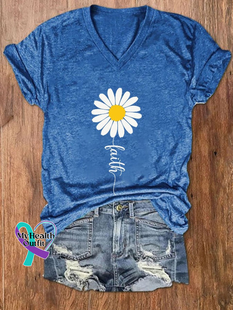 Women’s Faith Printed T-Shirt Blue / S